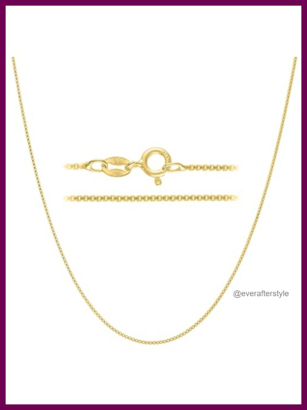 18K Gold Plated Chain Necklace for Women Sterling Silver 925 Dainty